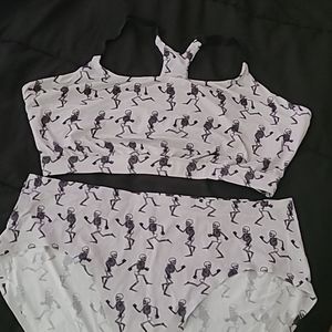 Selling sports bra and underwear set.